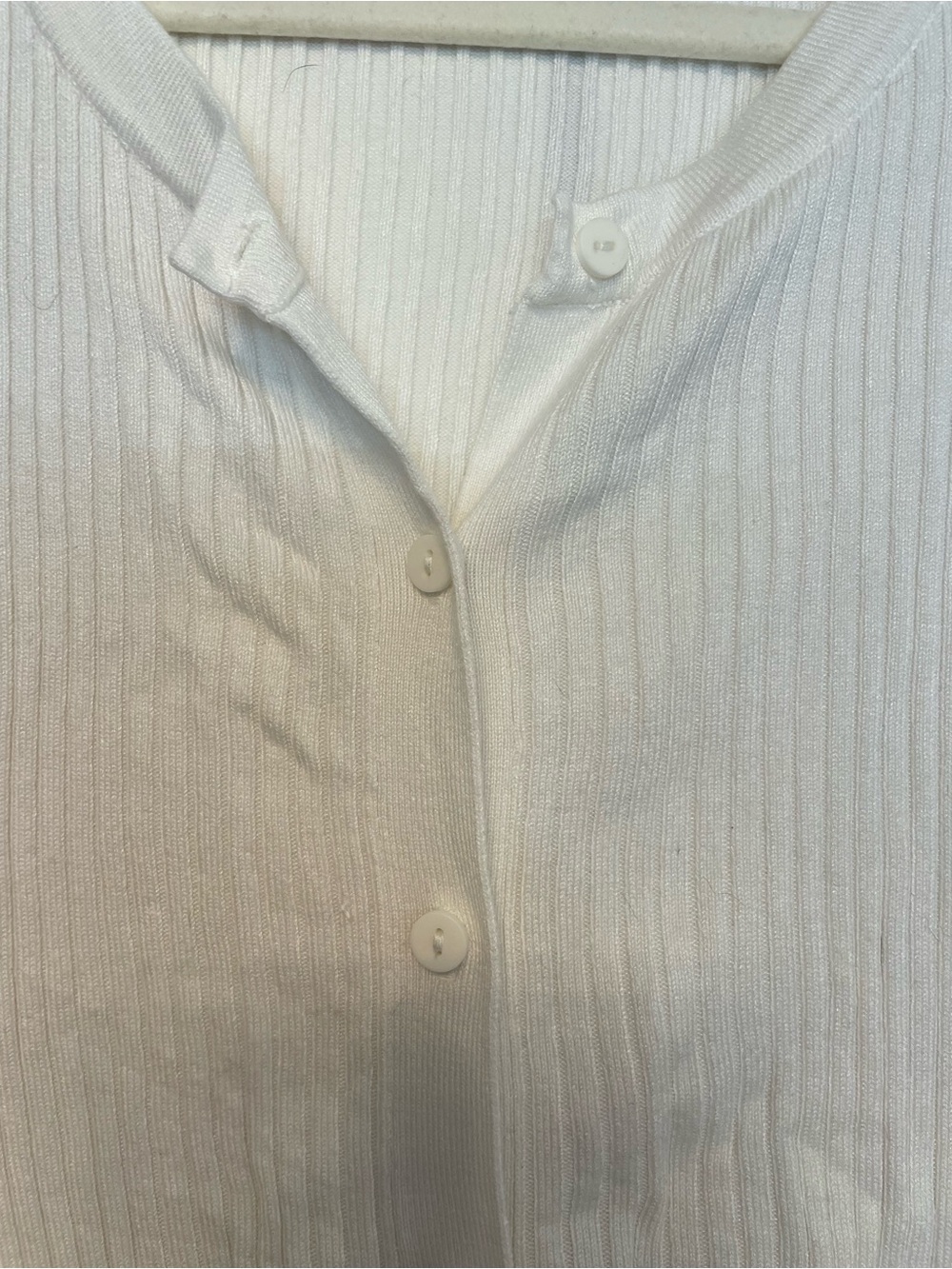 Reitmans White Ribbed Button-Front Cardigan - Picture 3 of 6